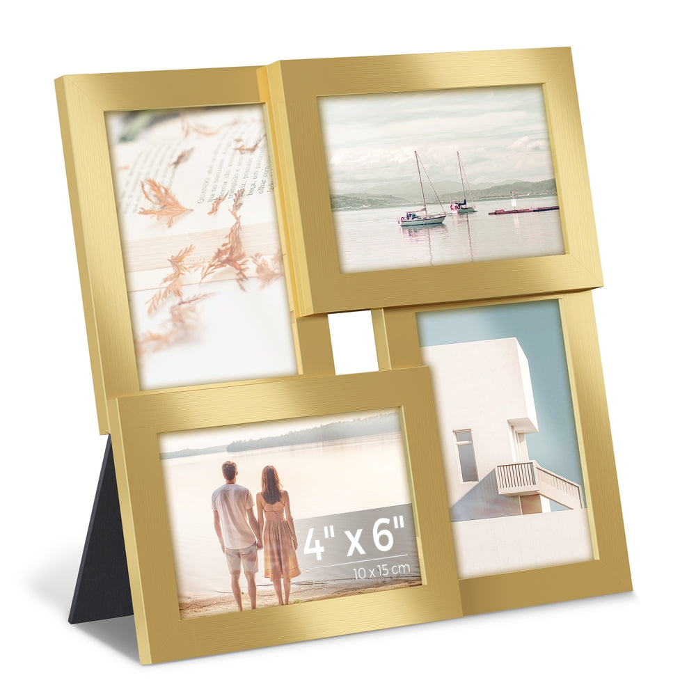 Family Photo Collage Frame Set of 4 for Wall Decor - Black