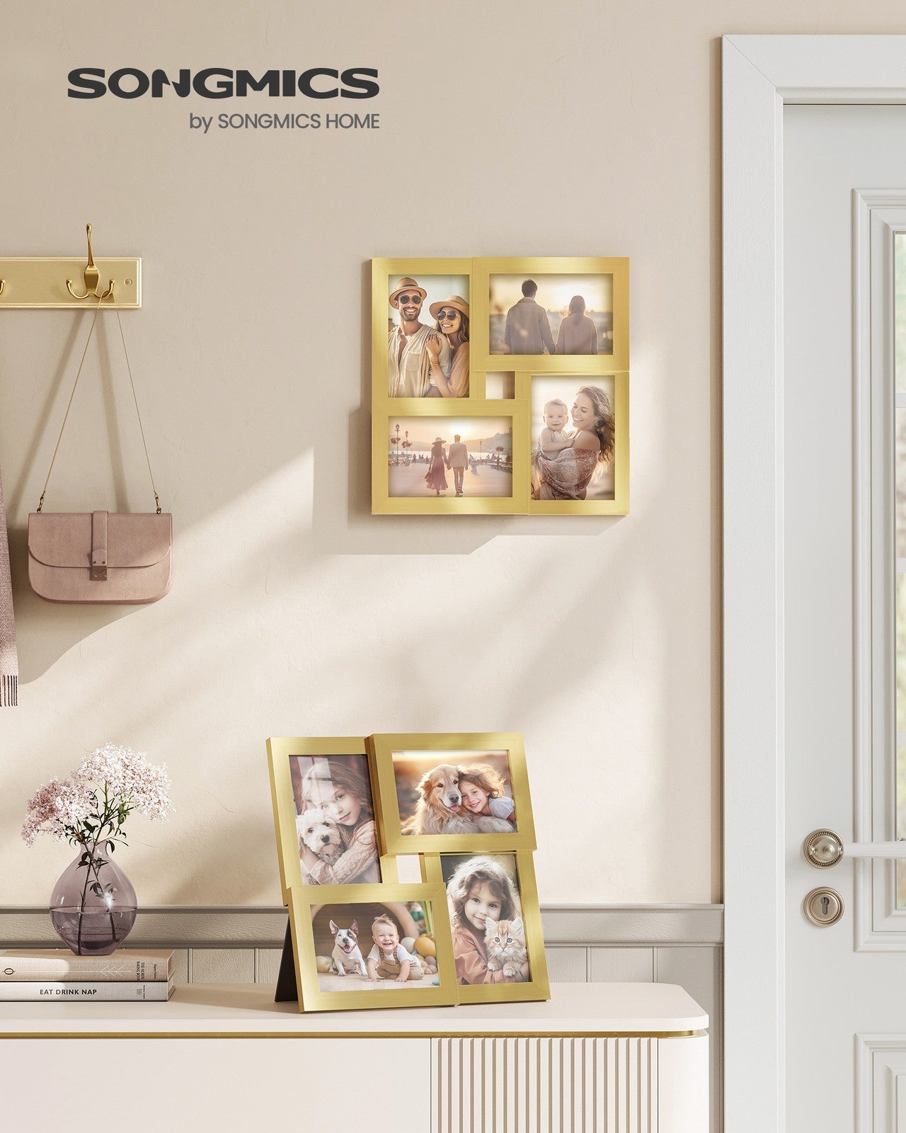 Family Photo Collage Frame Set of 4 for Wall Decor - Black