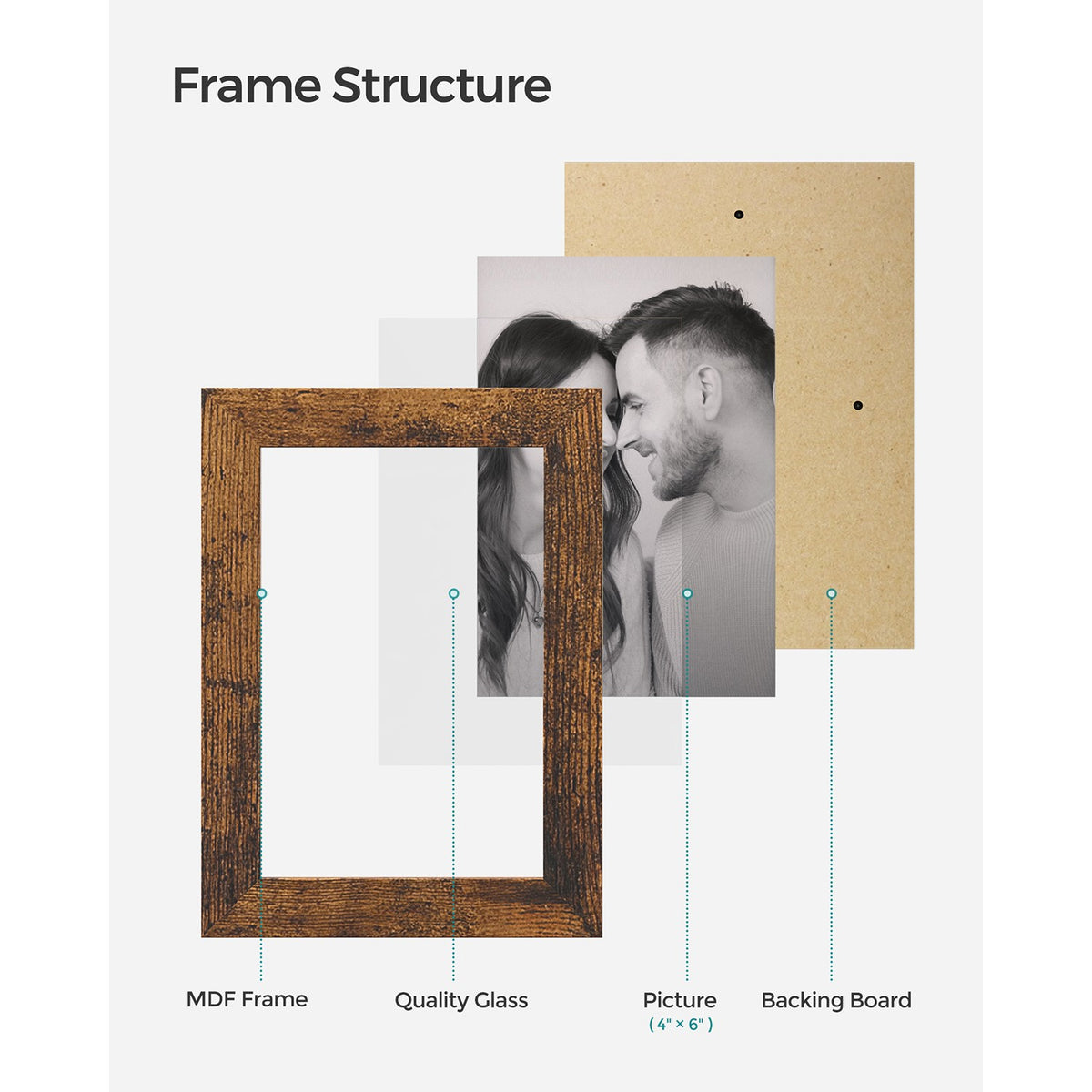 Family Photo Collage Frame - Wall Decor - Set of 4