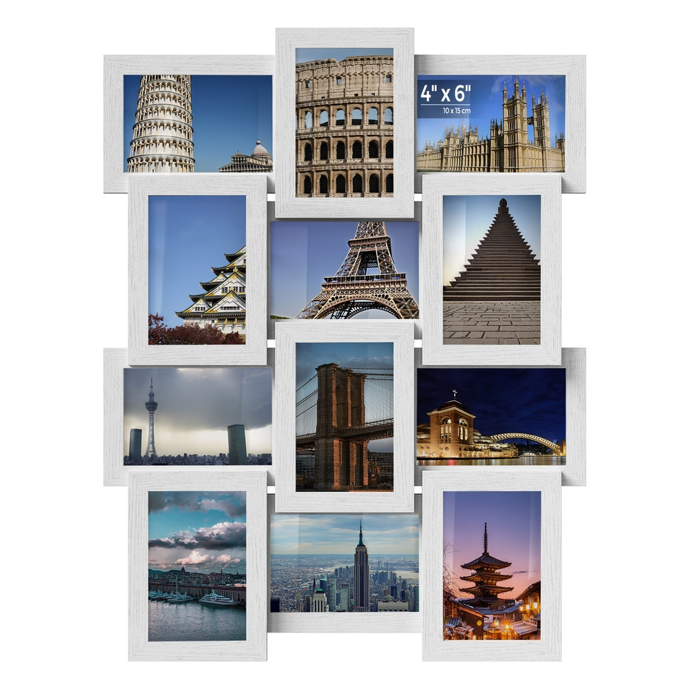 Collage Picture Frames - 4x6 for Wall Decor Set of 12 - Cloud White