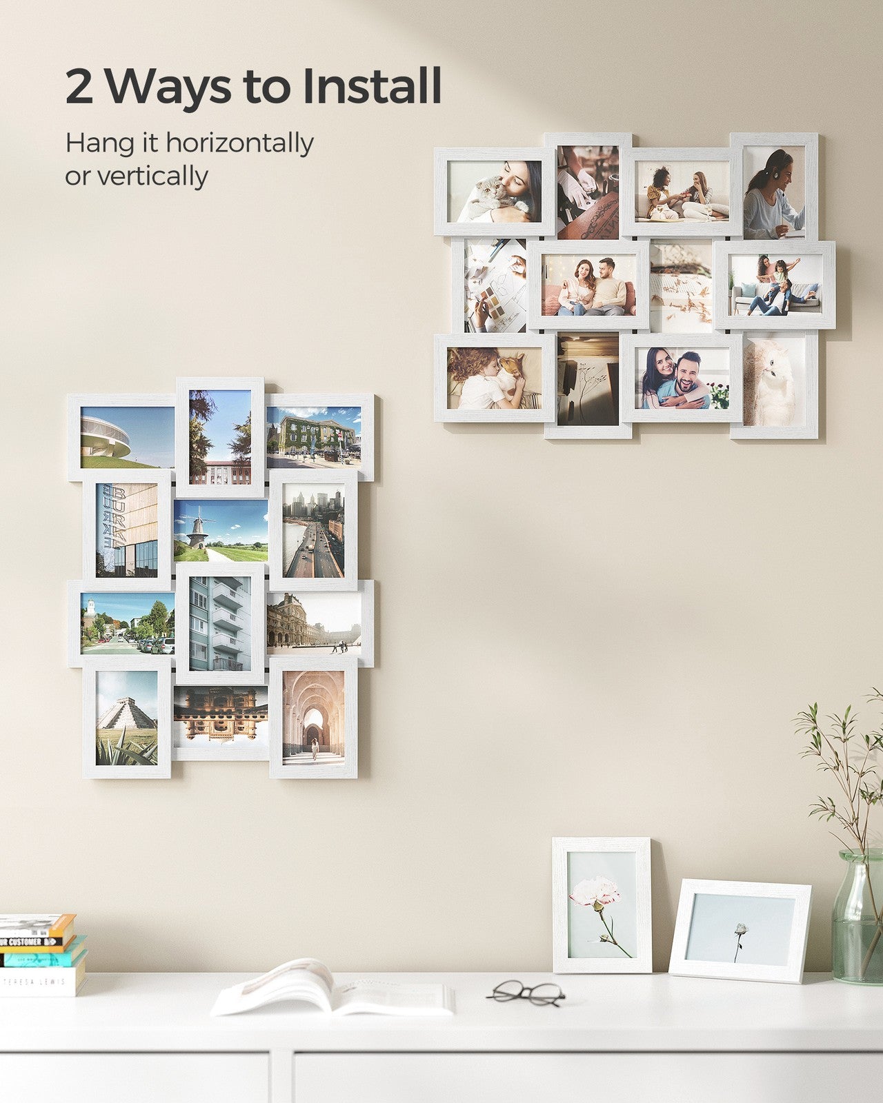 Collage Picture Frames - 4x6 for Wall Decor Set of 12 - Cloud White