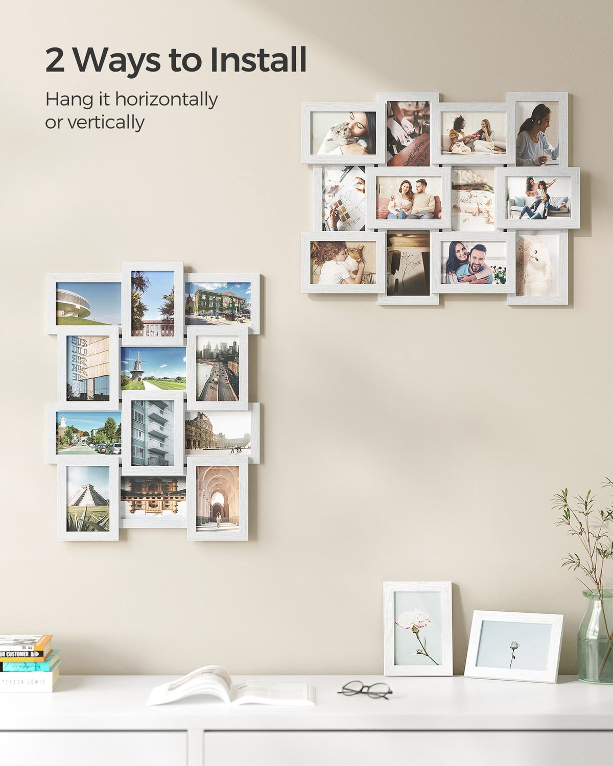 Collage Picture Frames - 4x6 for Wall Decor Set of 12 - Cloud White