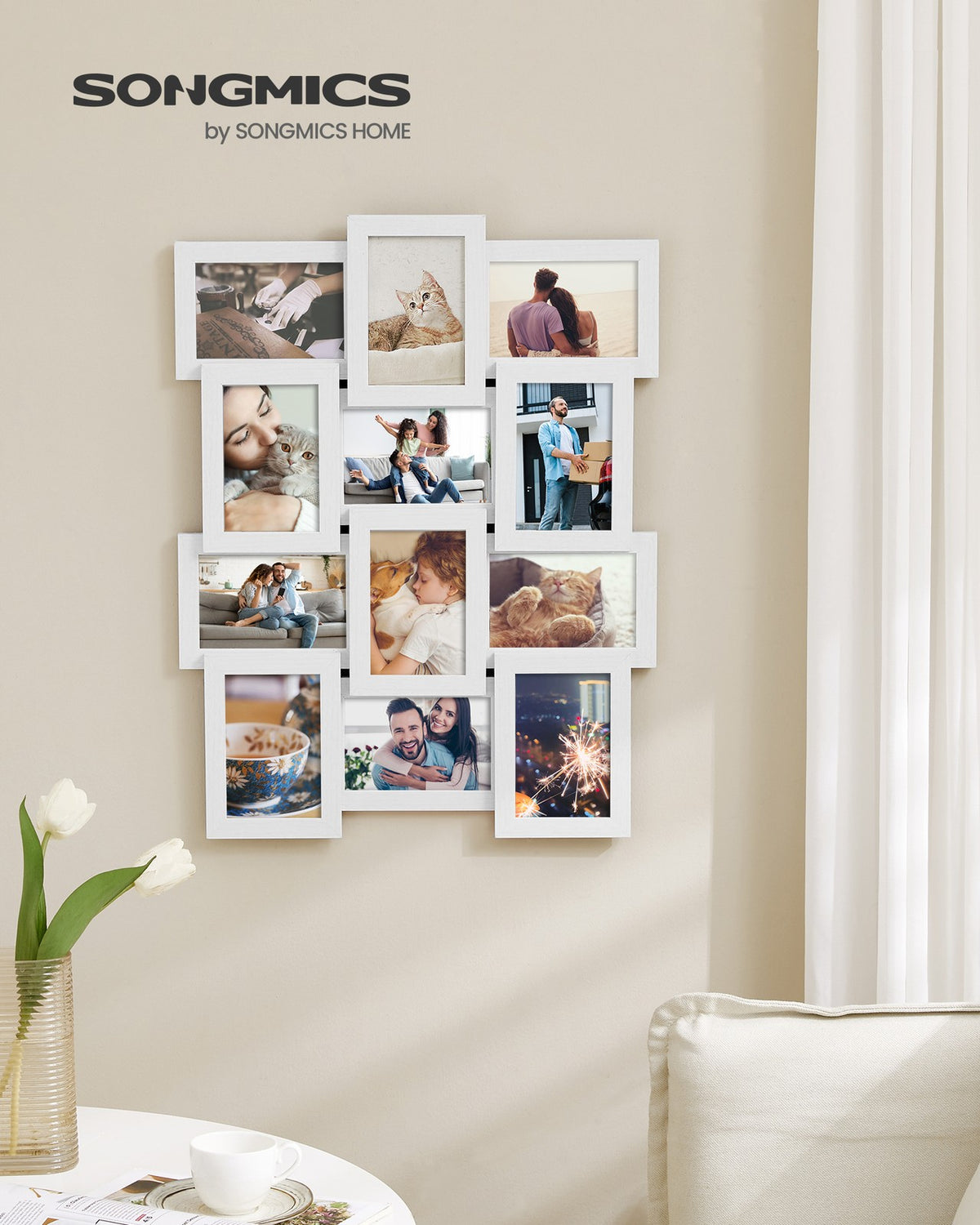Collage Picture Frames - 4x6 for Wall Decor Set of 12 - Cloud White