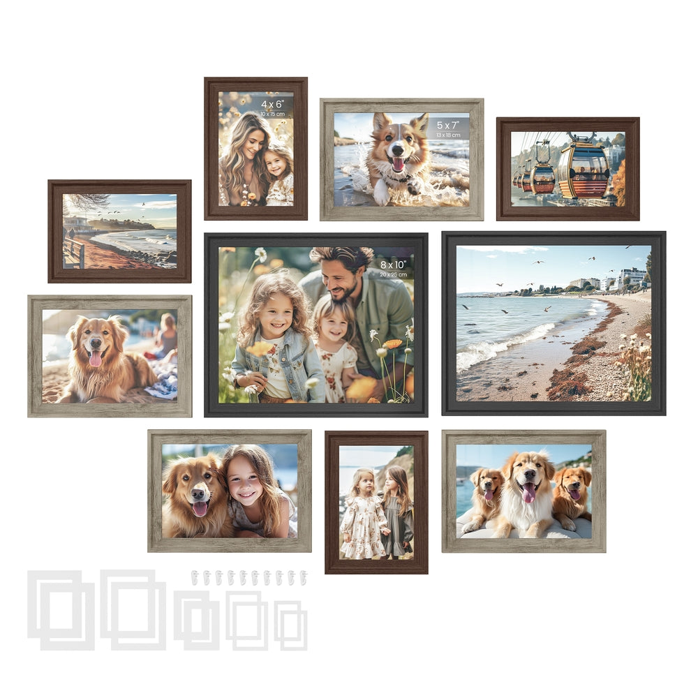 Picture Frames with 16 Mats - Set of 10 Collage Photo Frames