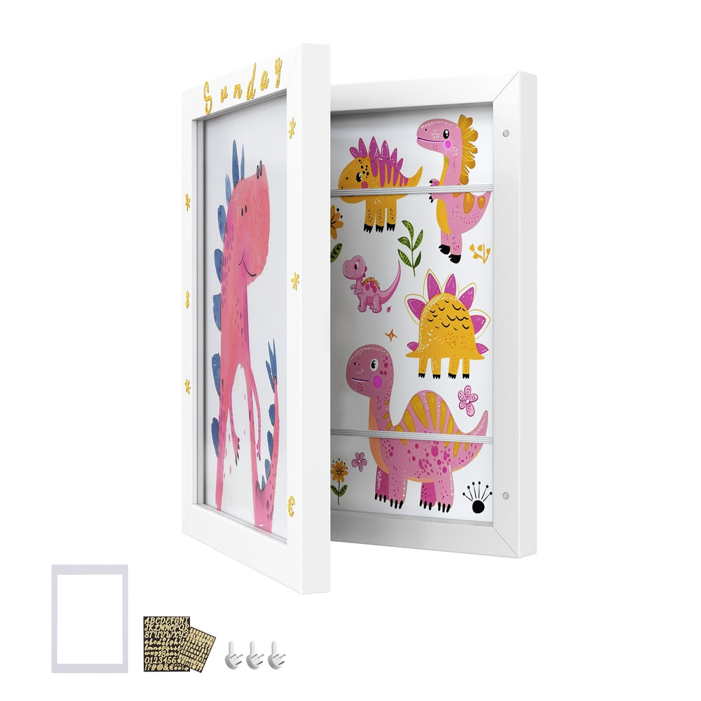 Kids Artwork Frame Changeable - A4 - 8.5x11 Art Picture Frame Display for Room Decor - Matte White