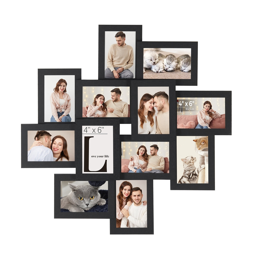 4x6 Collage Picture Frames - 12-Pack - Black