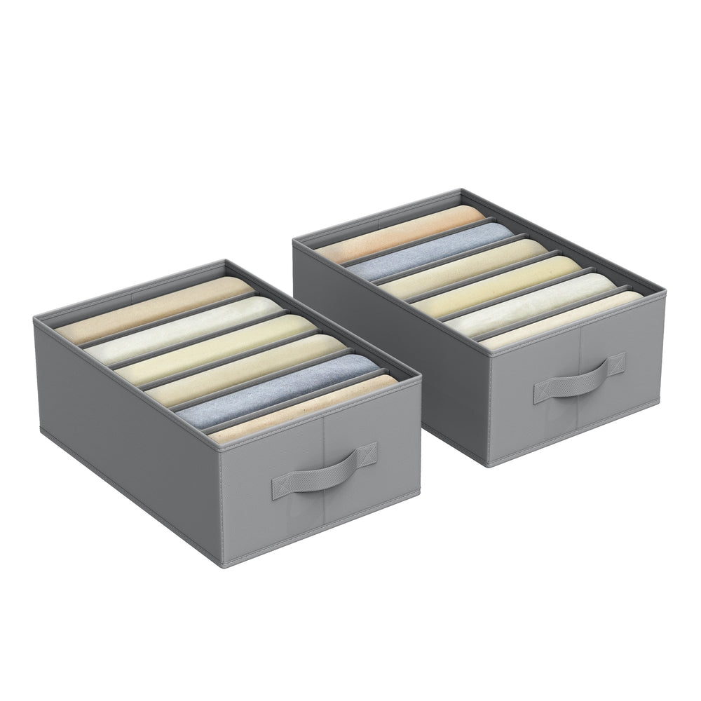 Set of 4 Large Size Wardrobe Clothes Organizers - Dove Gray