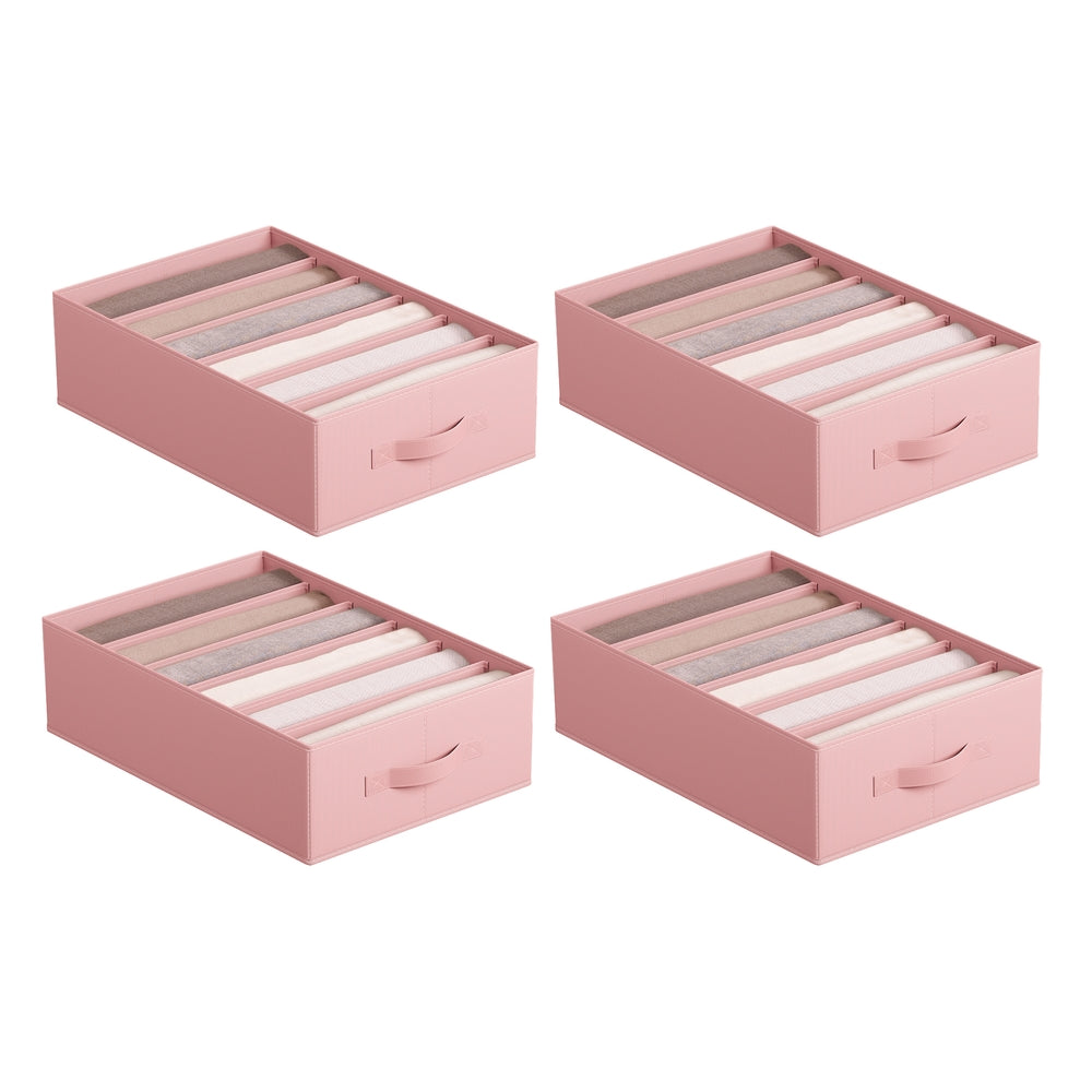 Set of 4 Large Size Wardrobe Clothes Organizers - Jelly Pink