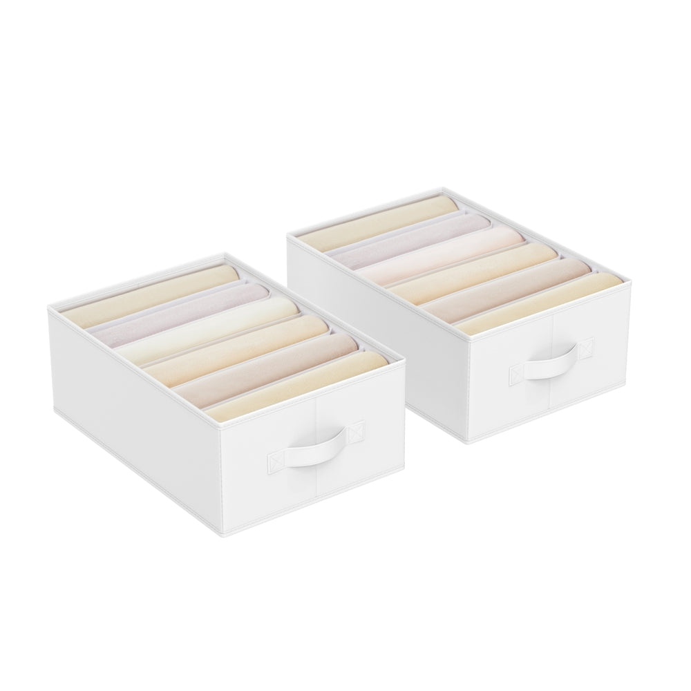 Set of 4 Large Size Wardrobe Clothes Organizers - Cloud White