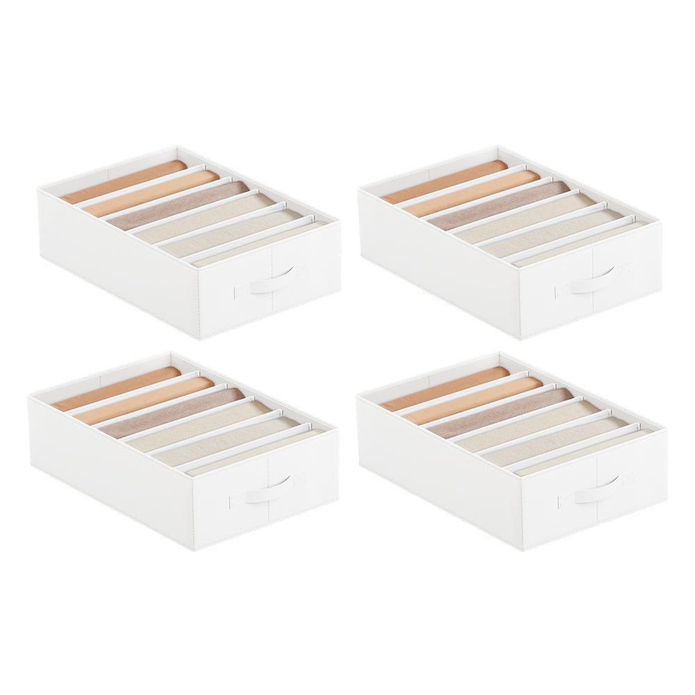 Set of 4 Large Size Wardrobe Clothes Organizers - White