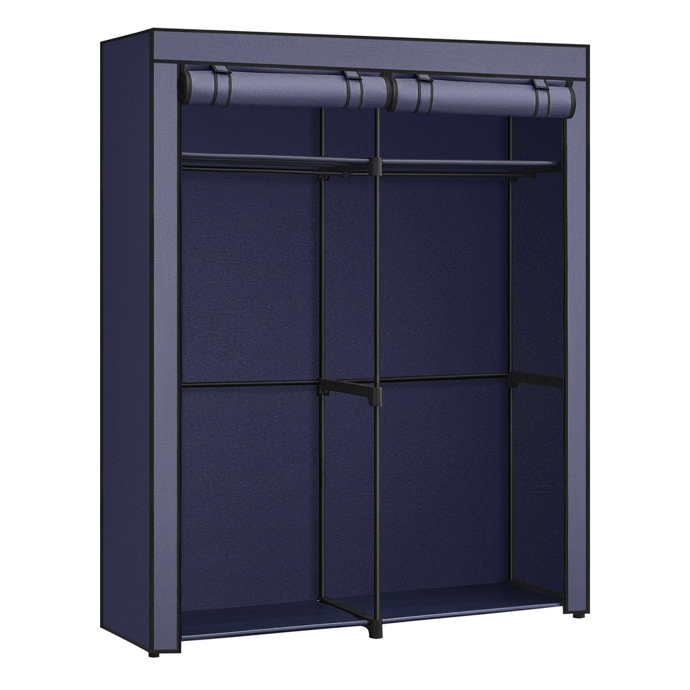 Closet Wardrobe with Non-Woven Fabric Cover - Dark Blue