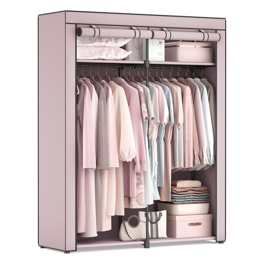 Closet Wardrobe with Non-Woven Fabric Cover - Lavender Purple