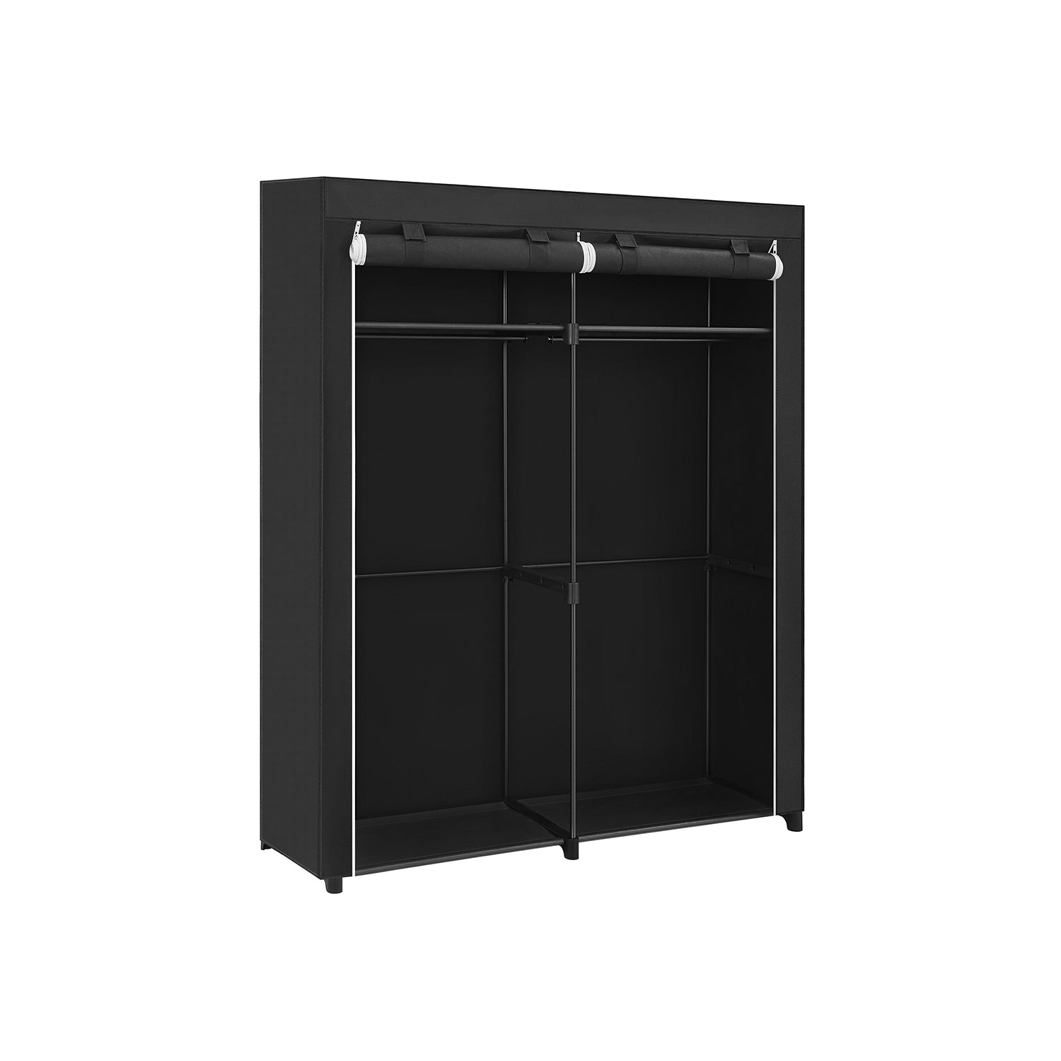 Closet Wardrobe with Non-Woven Fabric Cover - Black