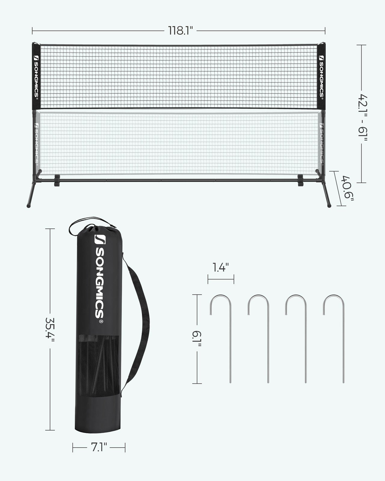 Black Badminton Net - Black