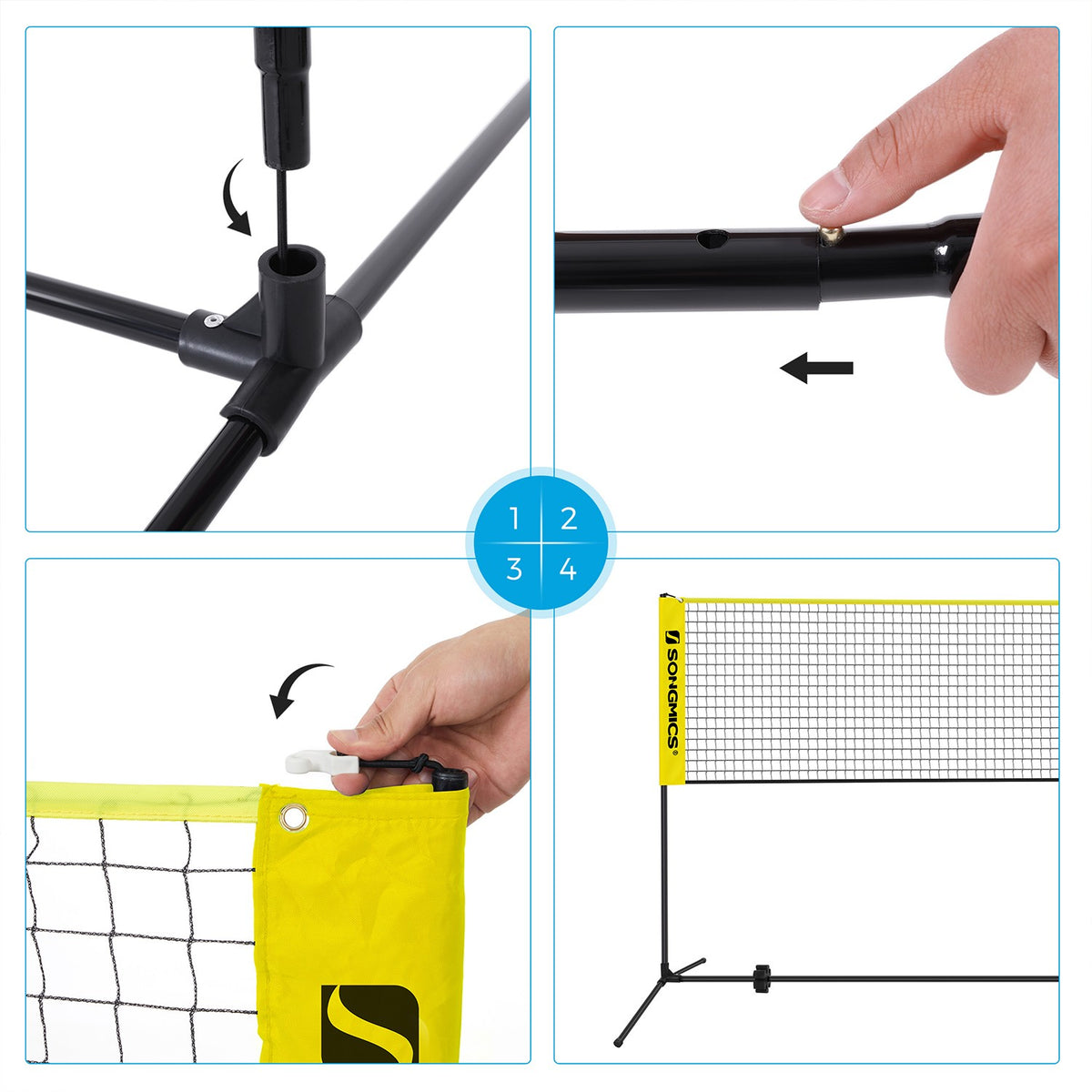 Badminton Net - Portable Sports Set - 10 ft - Easy Setup