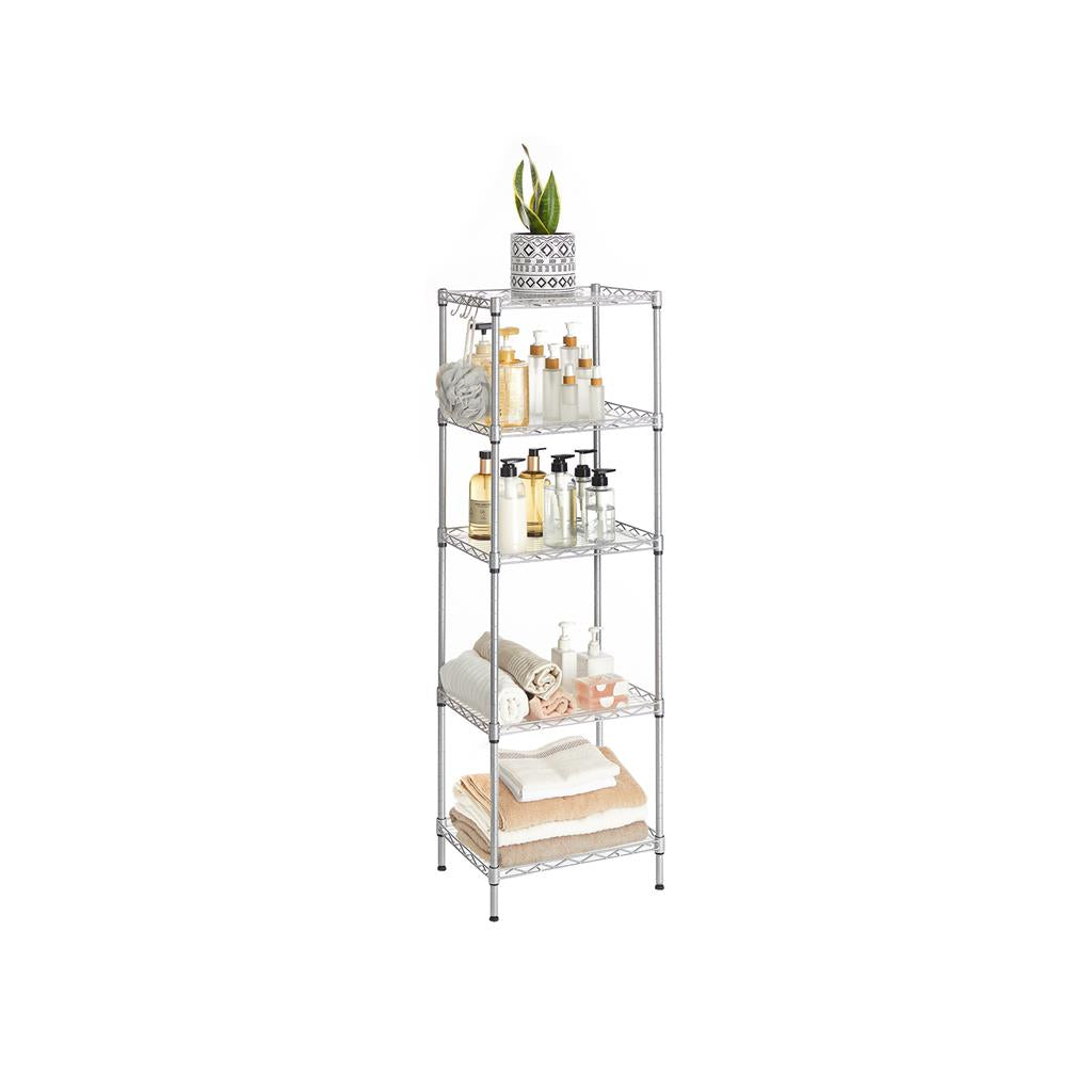 Metal Storage Shelf - 5-Tier - Adjustable Shelves - 220 lb Capacity