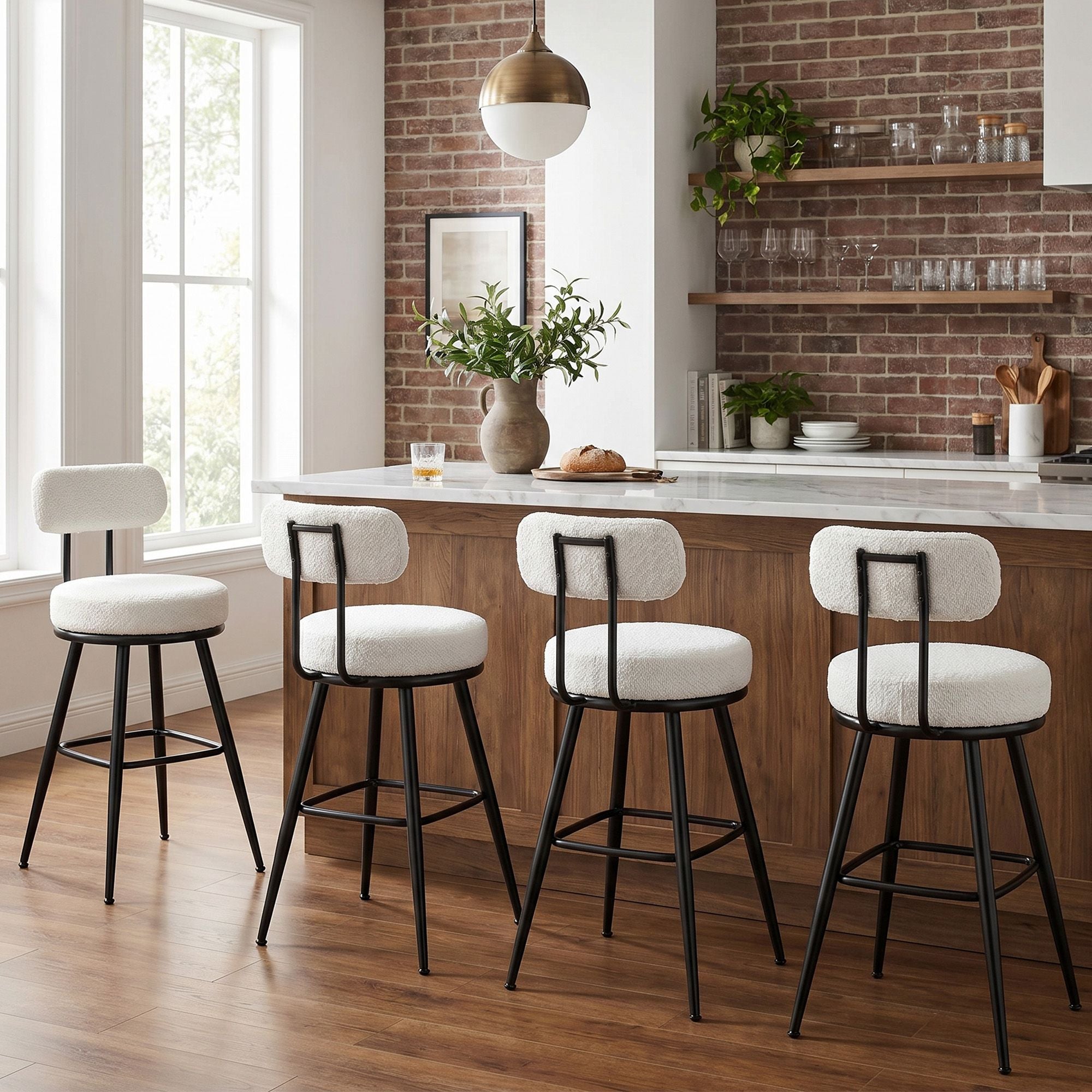 360° Swivel Bar Stools Set of 4 - 23"D x 23"W x 36"H