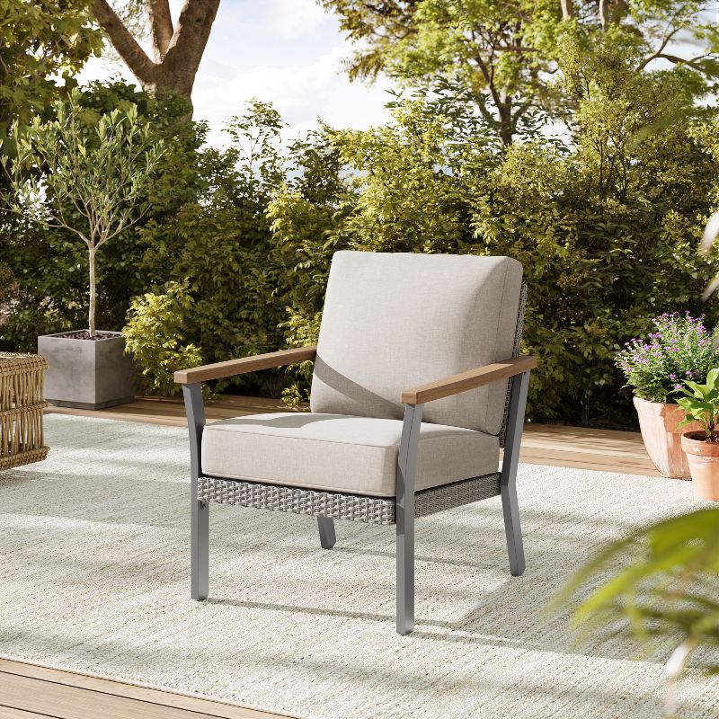 Sencillo Collection - 3 Piece Patio Furniture Set - 2 Lounge Chairs and 1 Coffee Table