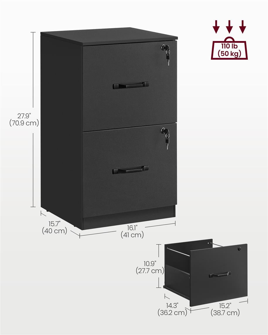 File Cabinet - 2 Drawers - Lockable - Printer Stand