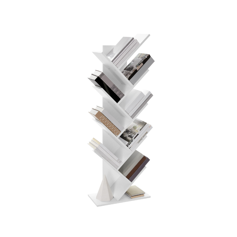 9-Tier Tree Bookshelf - White