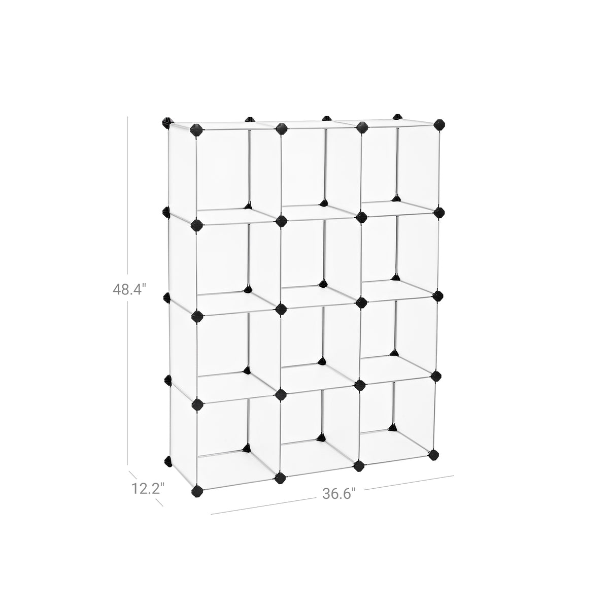 Plastic Cube Storage Organizer - Modular - Set of 12