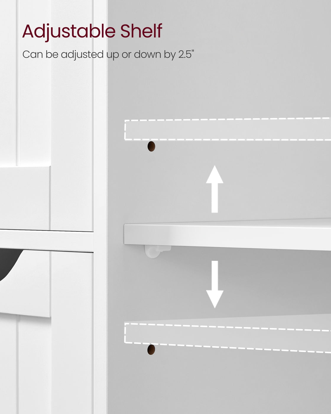 White Bathroom Storage Cabinet with 3 Drawers