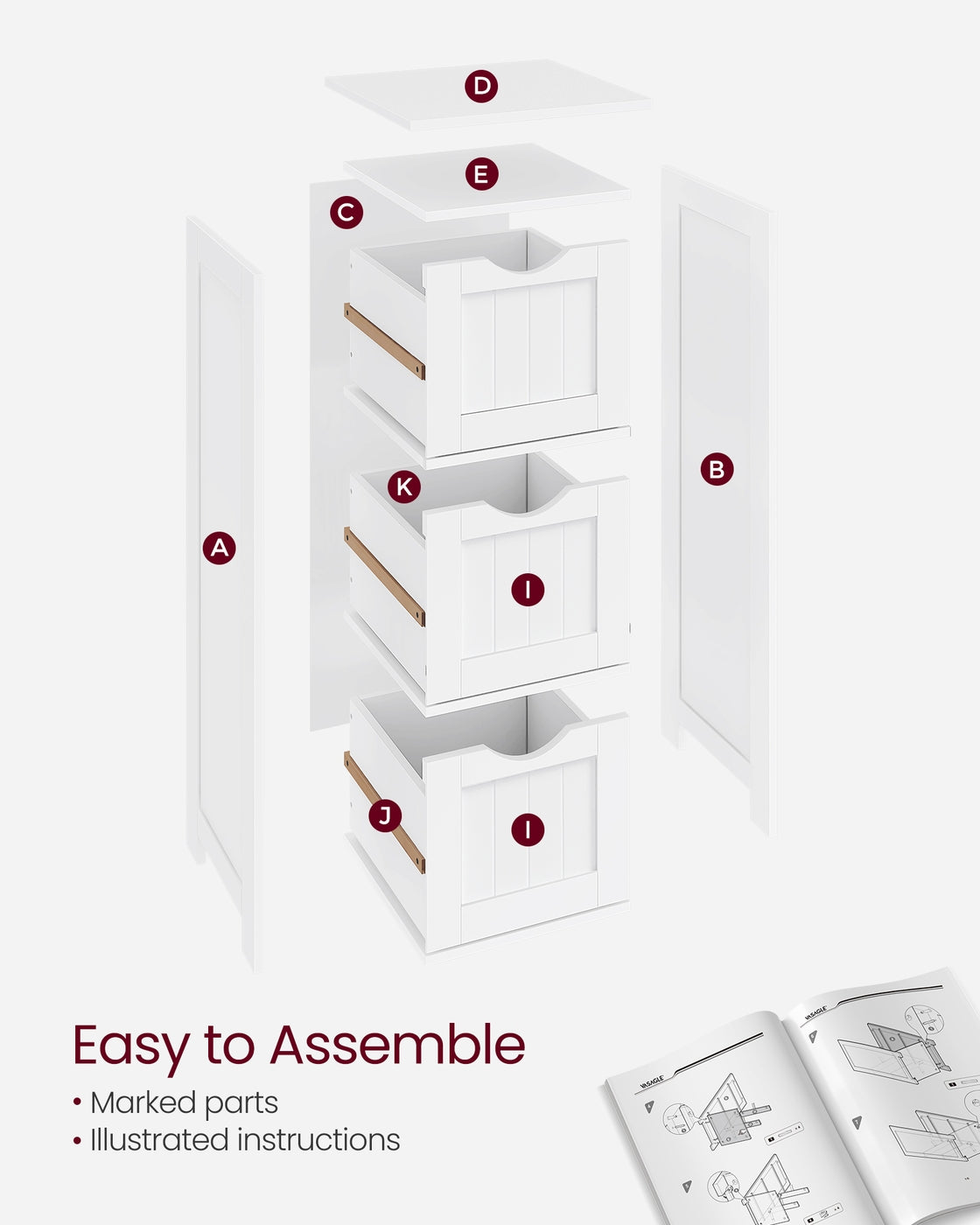 3 Drawers Floor Cabinet