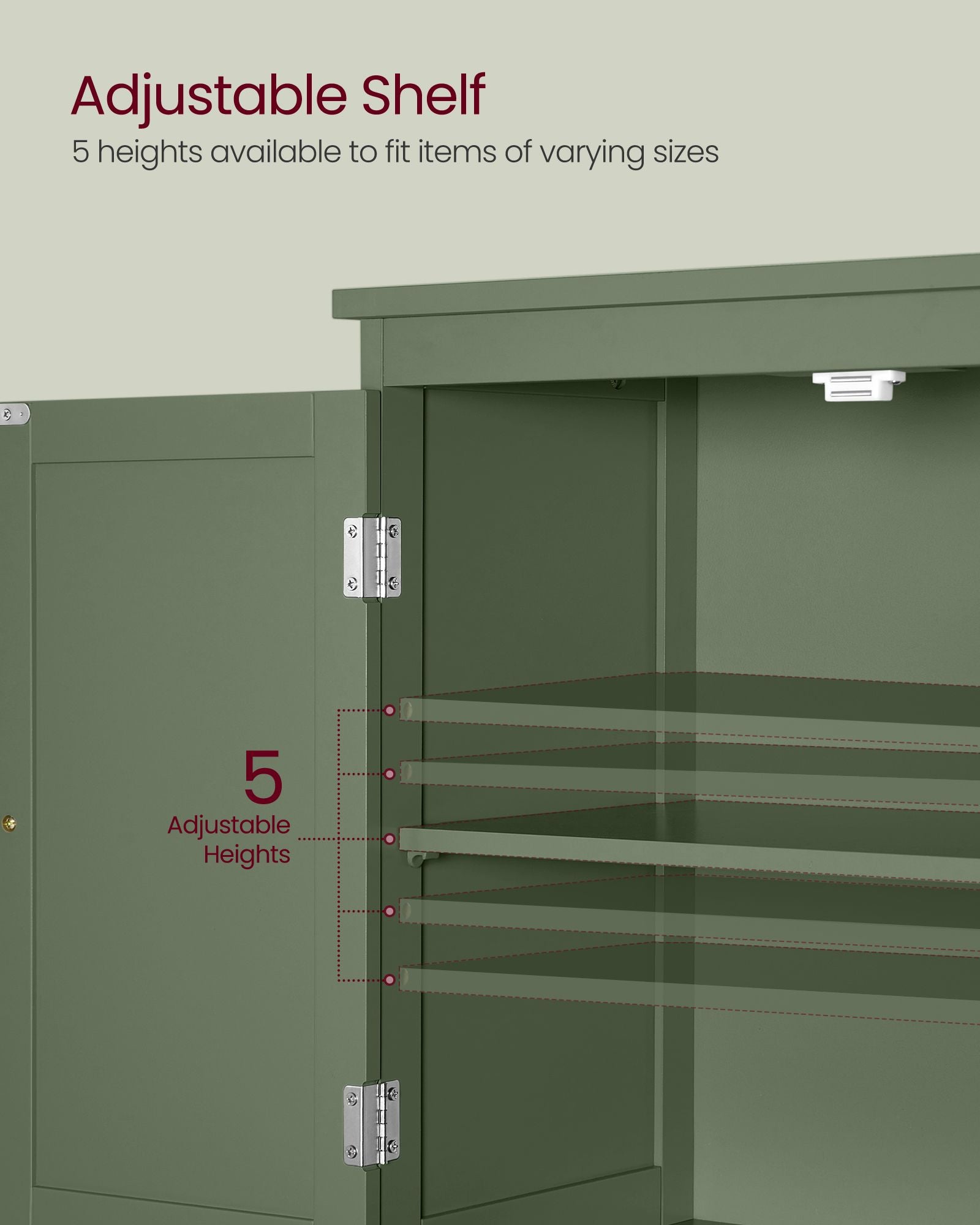 Bathroom Floor Storage Cabinet with 2 Drawers and 2 Doors - Forest Green