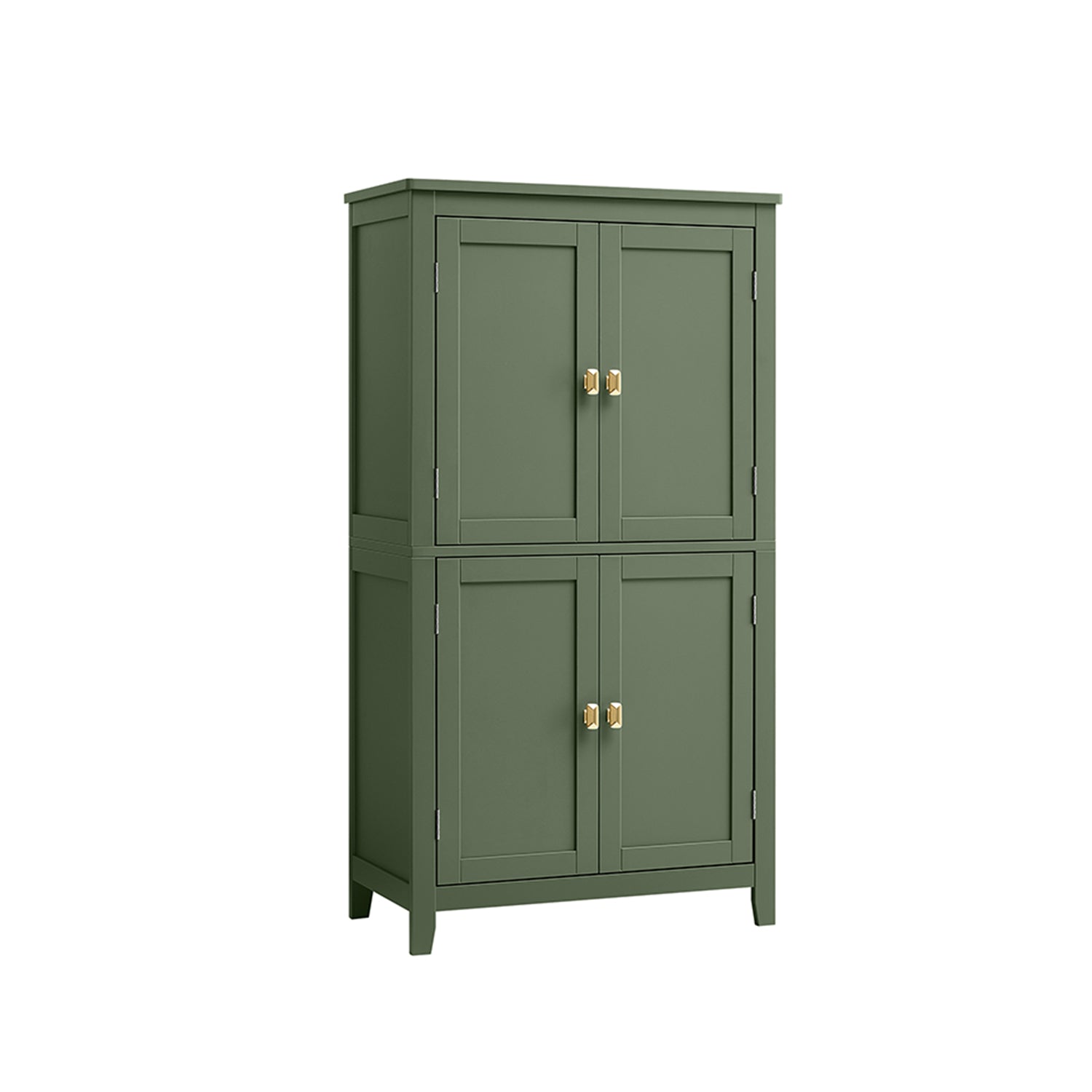 Bathroom Floor Storage Cabinet with 4 Doors - Forest Green