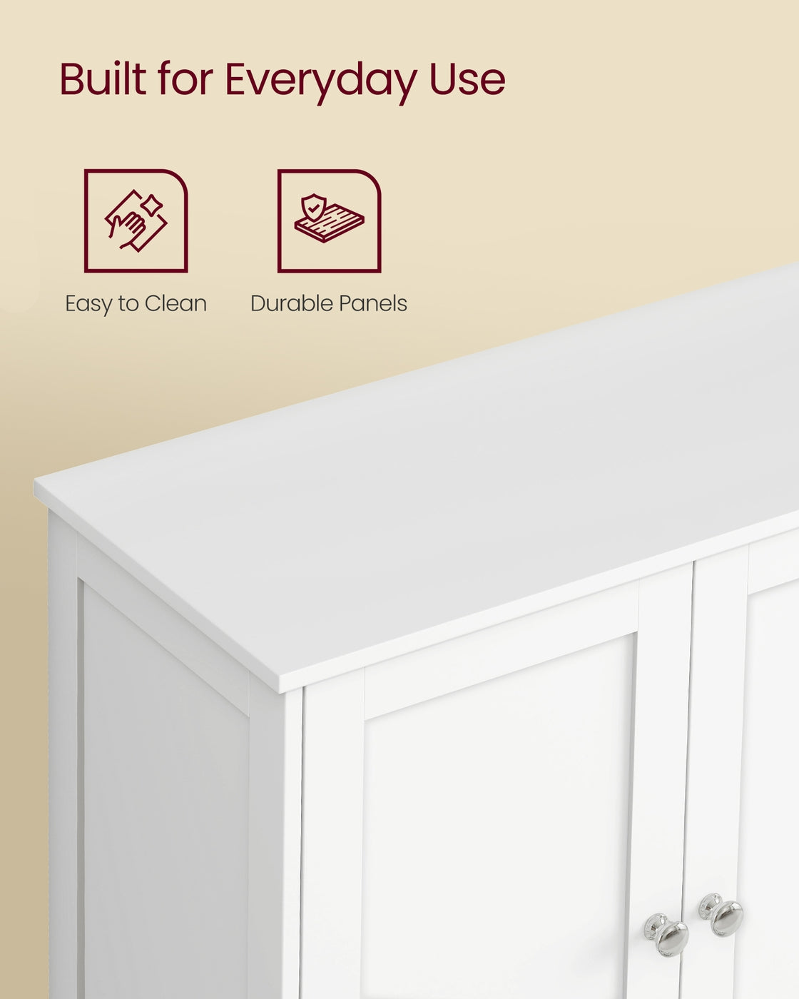 Floor Storage Cabinet - Adjustable Shelves And Doors - 43 Inch