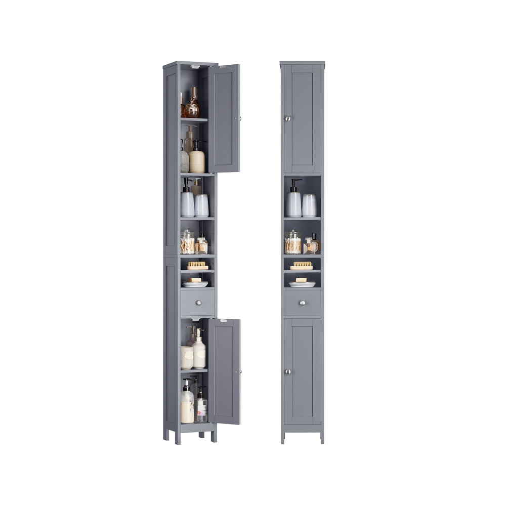 Tall Slim Bathroom Cabinet - Gray