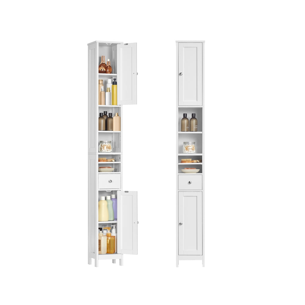 Tall Slim Bathroom Cabinet - White