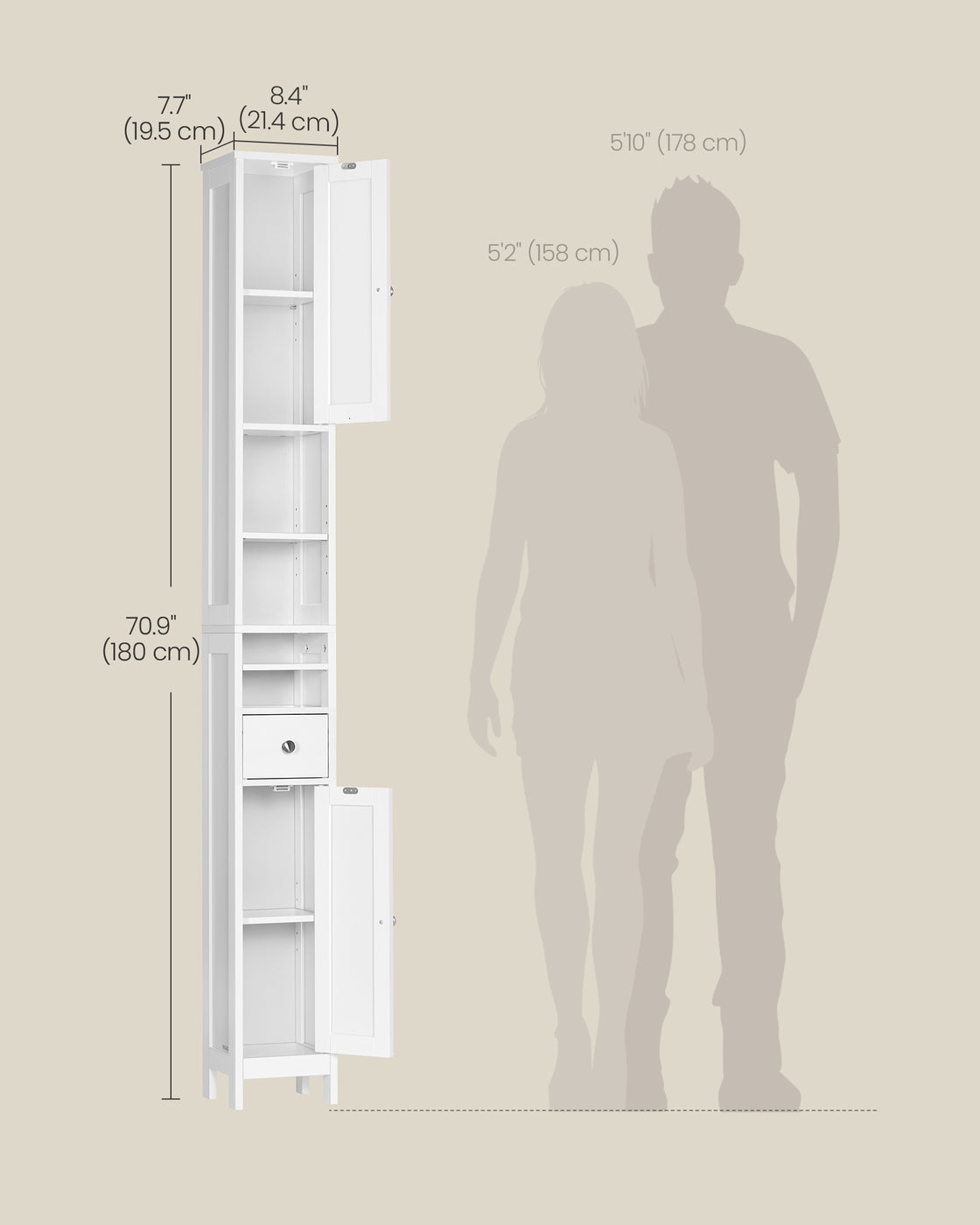 Tall Slim Bathroom Cabinet