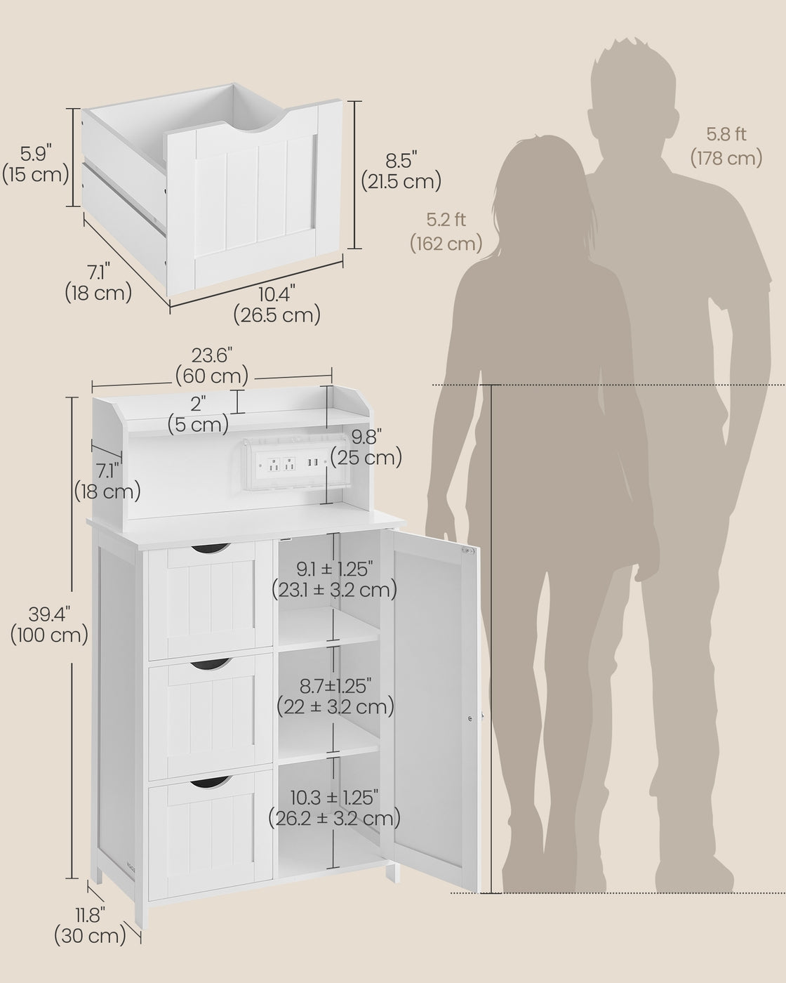 Tall Storage Cabinet With Power Strip