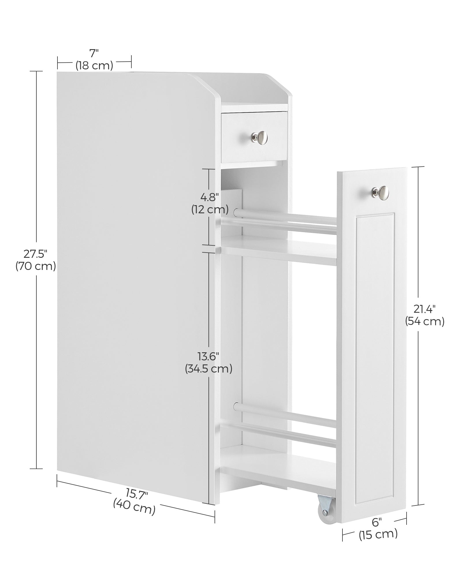 Slim Storage Cabinet - Narrow Storage Organizer with Slide Out Drawers