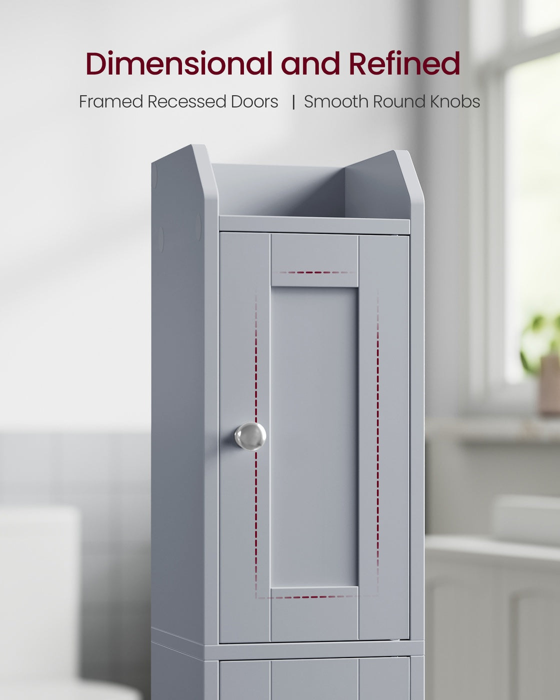 Small Corner Floor Cabinet - With Door - 7.9 x 7.1 x 31.5 inches