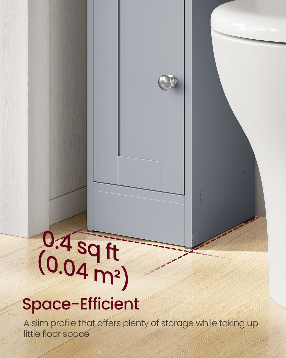 Small Corner Floor Cabinet - With Door - 7.9 x 7.1 x 31.5 inches