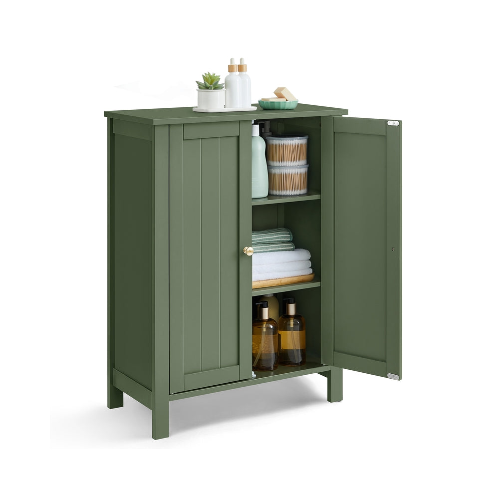 Bathroom Storage Unit with 2 Adjustable Shelves - Forest Green