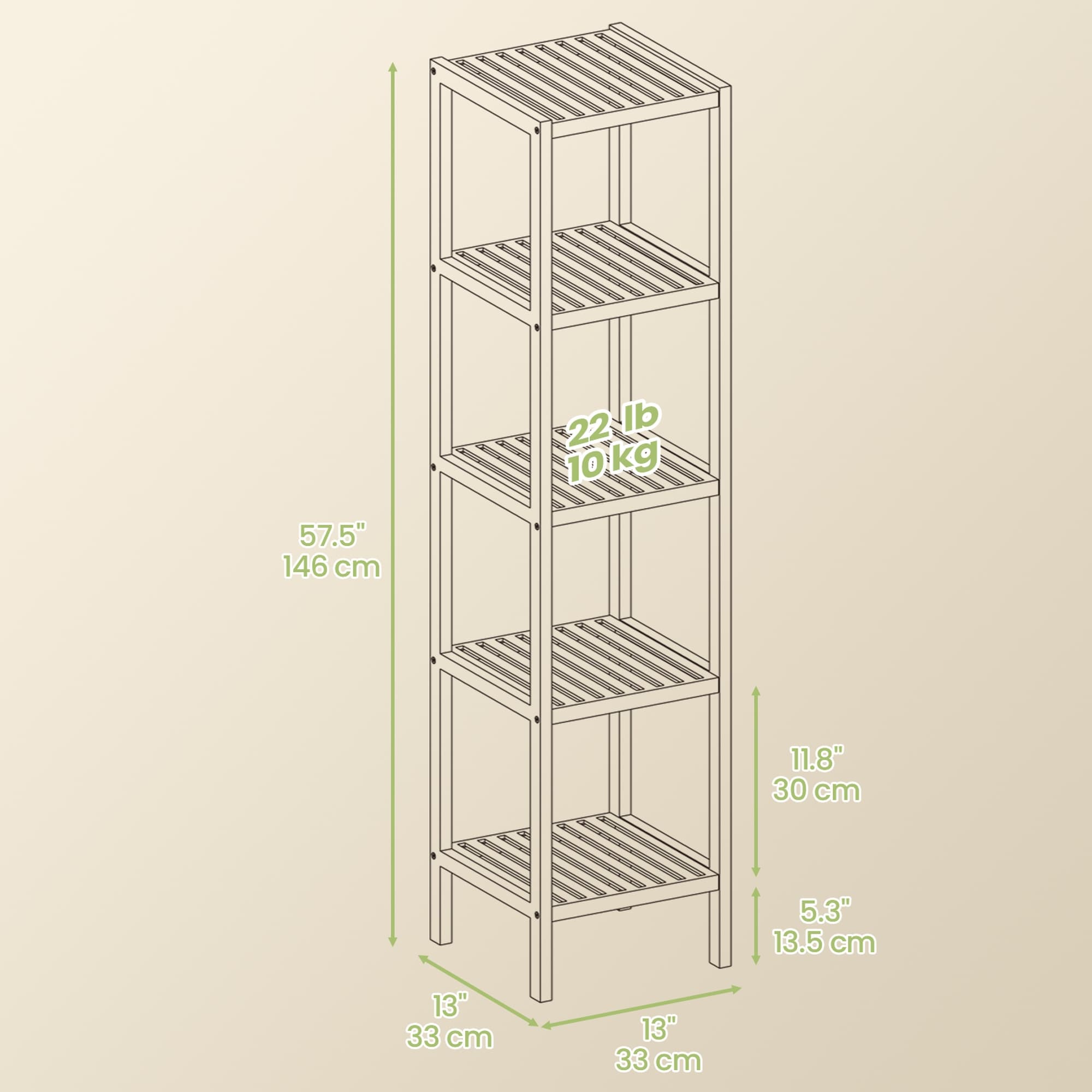 Bamboo Bathroom Shelf for Narrow Multifunctional Home Storage