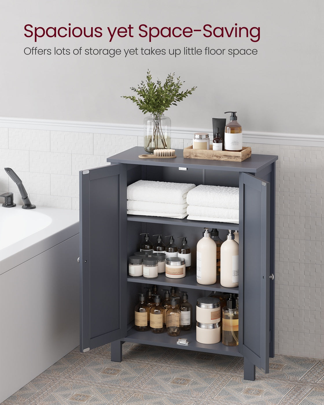 Bathroom Storage Cabinet - 2 Adjustable Shelves - Double Door