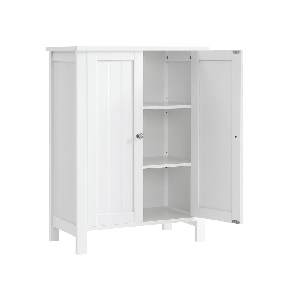 Bathroom Storage Unit with 2 Adjustable Shelves - White