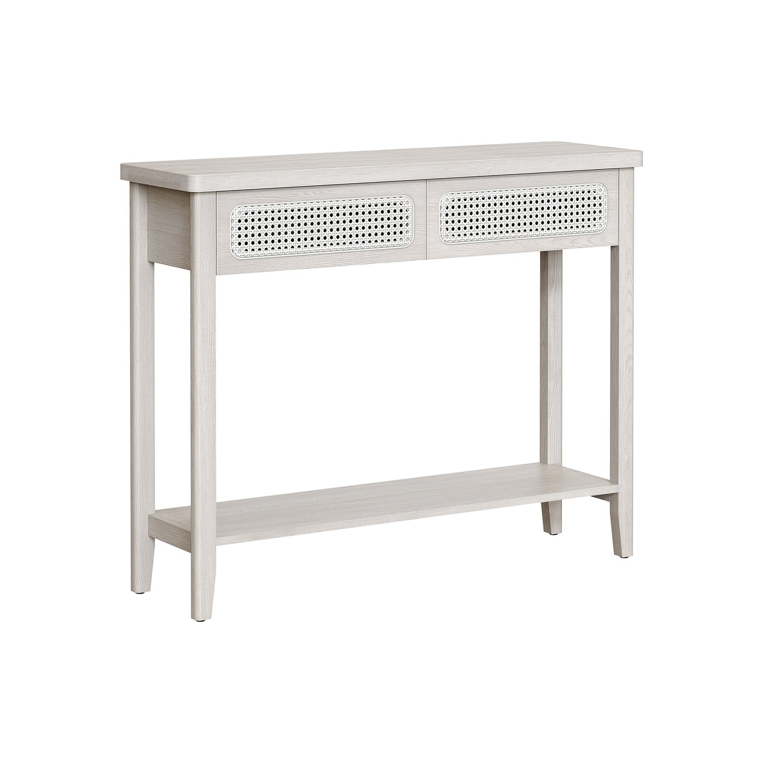 BOHO Console Table - Rattan Drawer Front - 2 Drawers - Open Shelf - Entryway or Living Room
