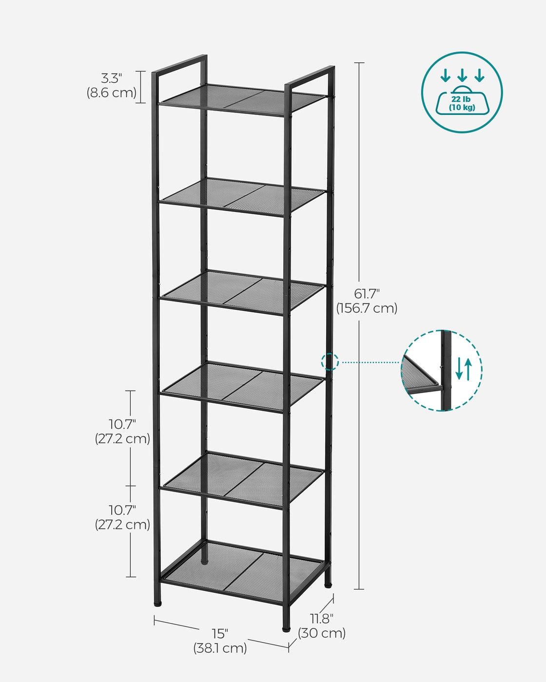 6-Tier Narrow Storage Rack