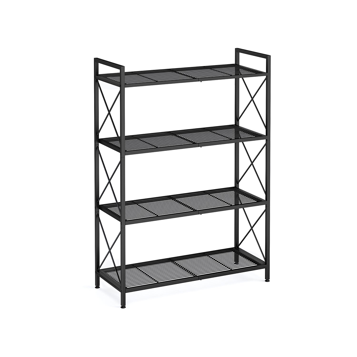 Metal Storage Shelving Unit with X Side Frames for Kitchen and Bathroom - Ink Black - 12.6"D x 31.5"W x 44.3"H