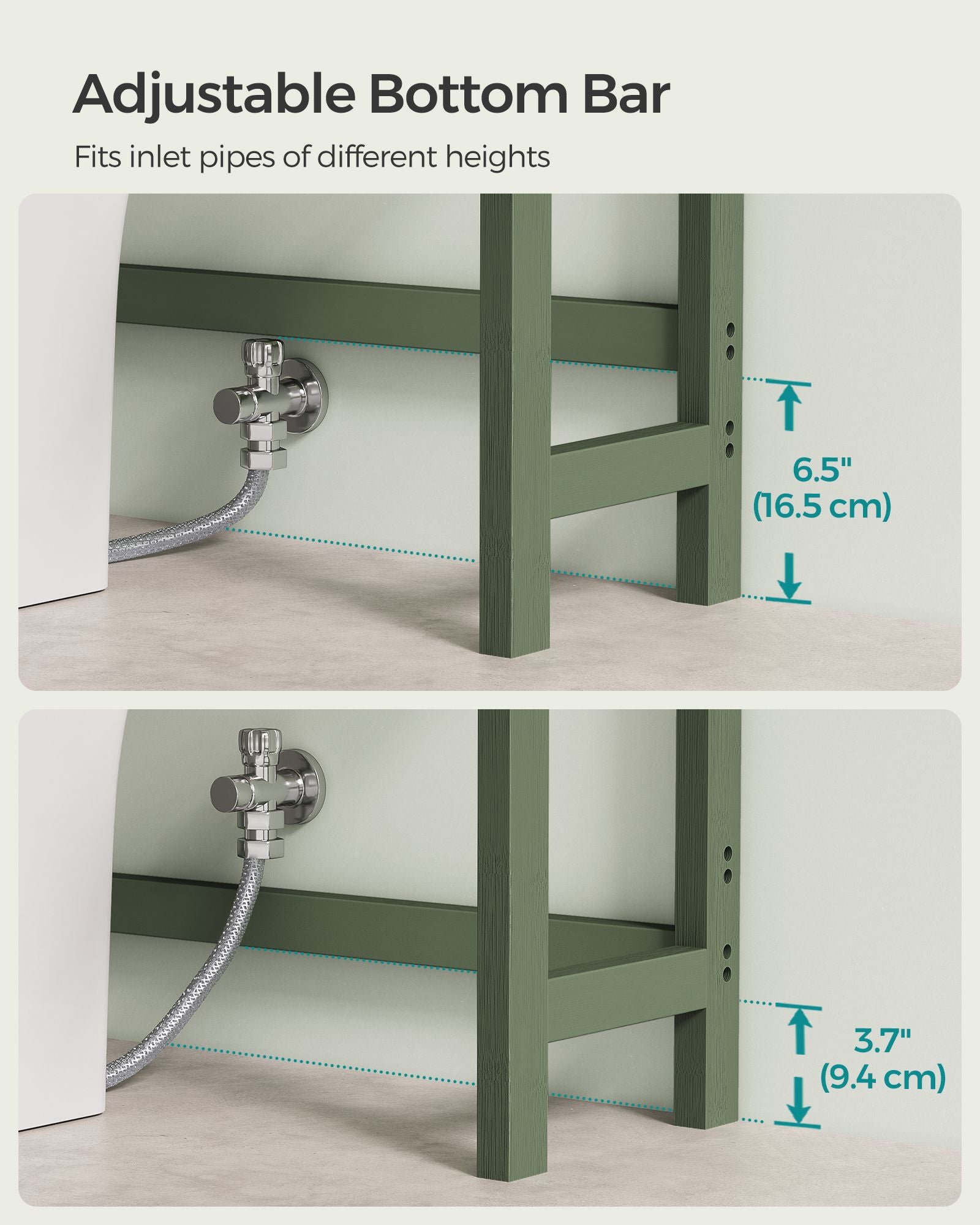 3-Tier Bamboo Bathroom Organizer Green - Forest Green