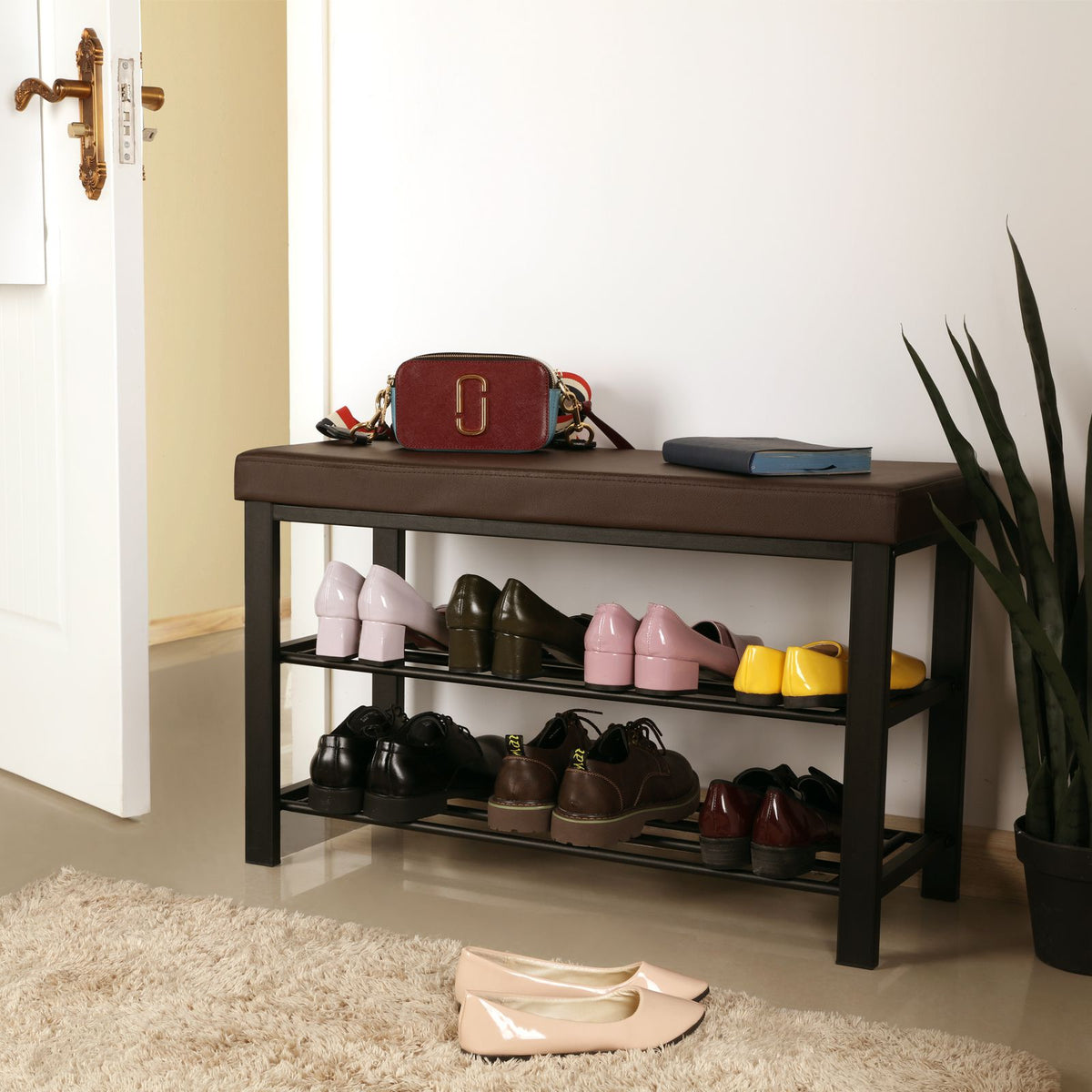 Shoe Bench - 3-Tier - Foam Padded Seat