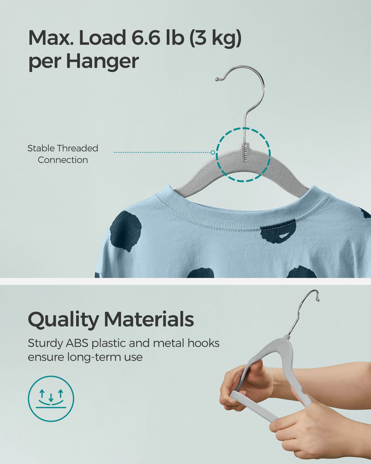 Kids Hangers - Non-Slip Velvet - Space-Saving - Pack of 50