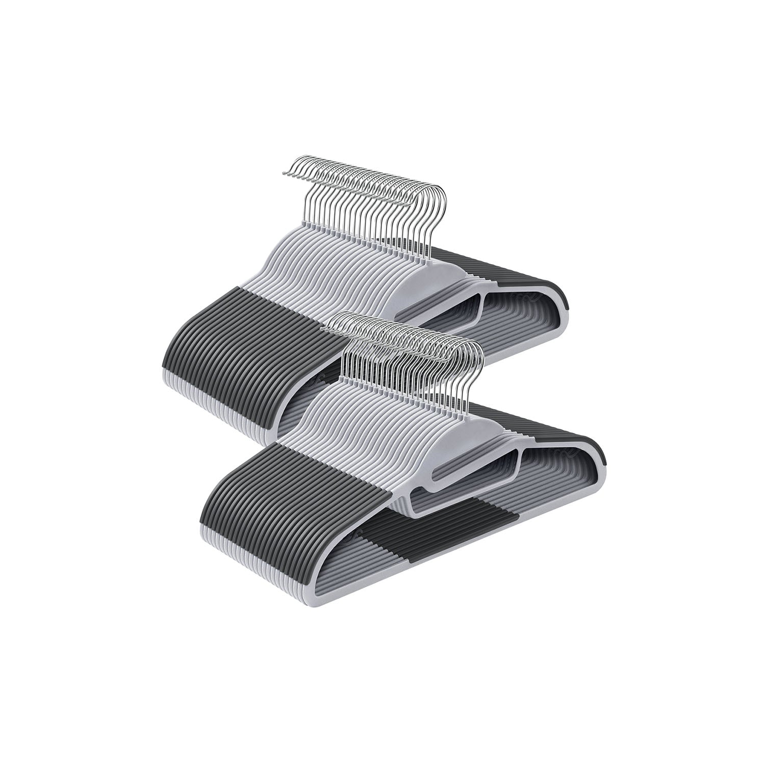 50 Pack Heavy-Duty Plastic Suit Hangers - Light Gray, Dark Gray