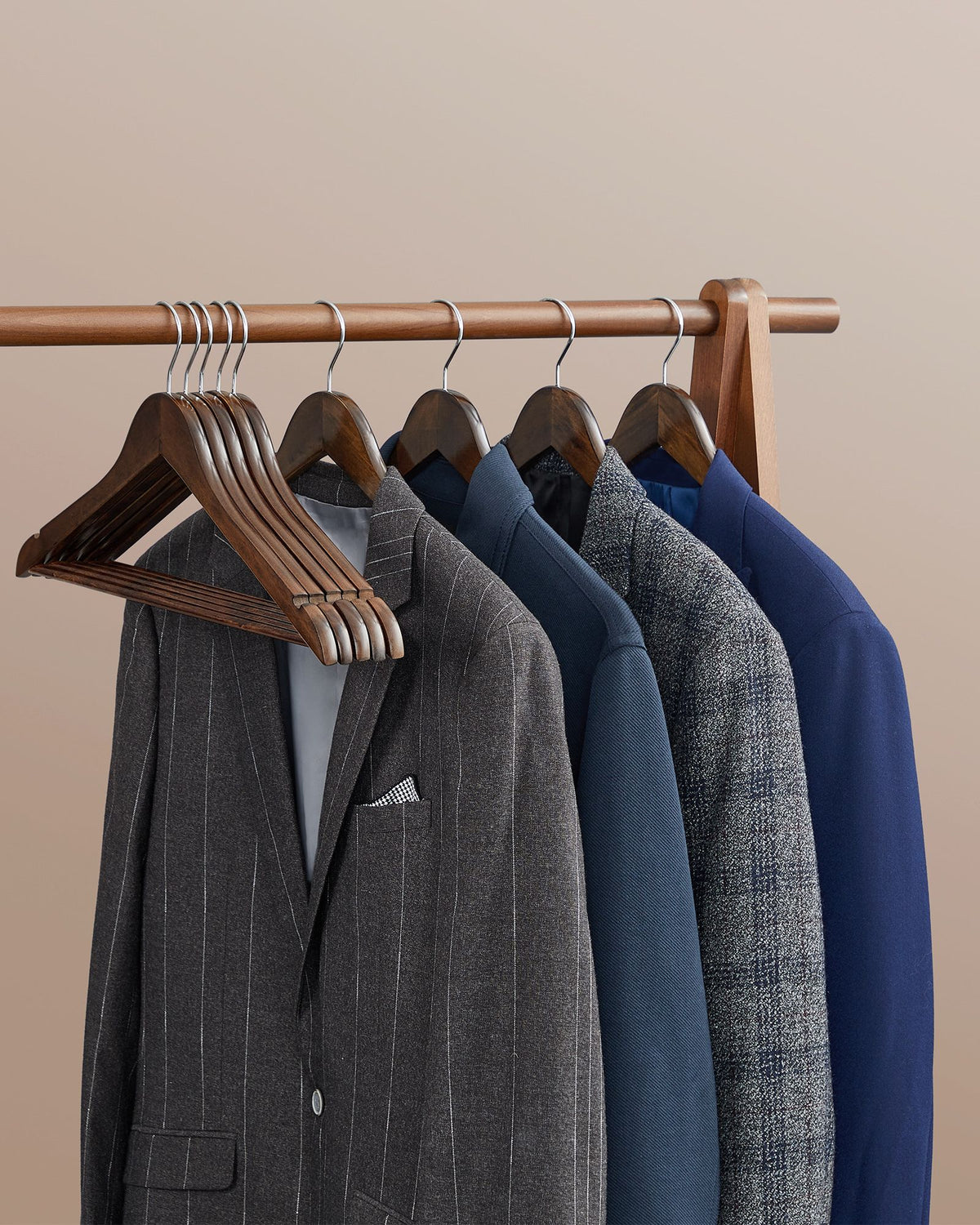 Wood Coat Hangers - Shoulder Notches - 20-Pack
