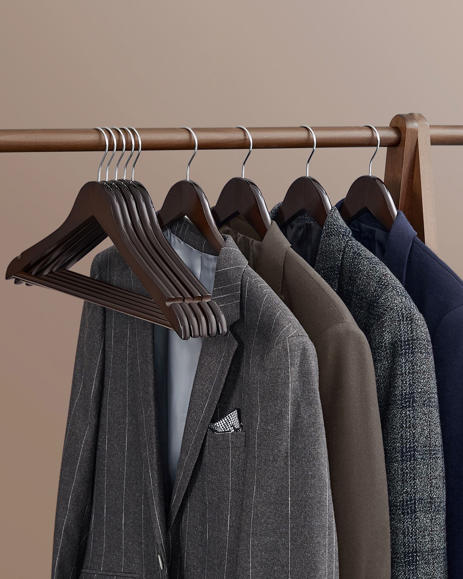 Wood Coat Hangers - Shoulder Notches - 20-Pack